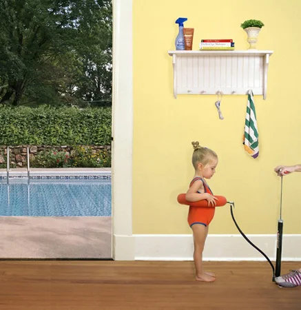 Julie Blackmon Floatie, 2006 24 x 24 inches archival pigment print