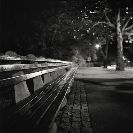 Central Park Bench, New York, 2000 8 x 7.75 inches edition of 45 toned silver print
