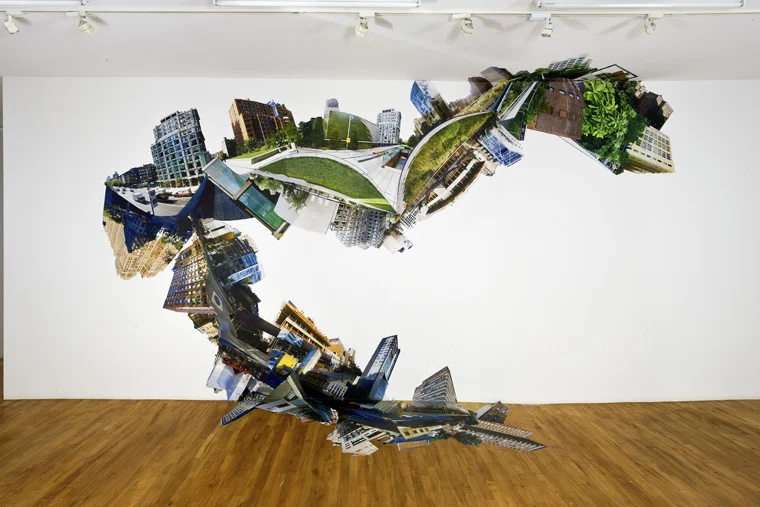 The High Line Effect: In Between London Terrace and Cass Gilbert, 2013 Installation View 15 x 15 feet edition of 3 collaged prints: pigment ink on Photo-Tex paper