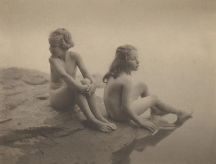 Water Babies, 1923 vintage platinum/palladium print 6.25 x 8 inches