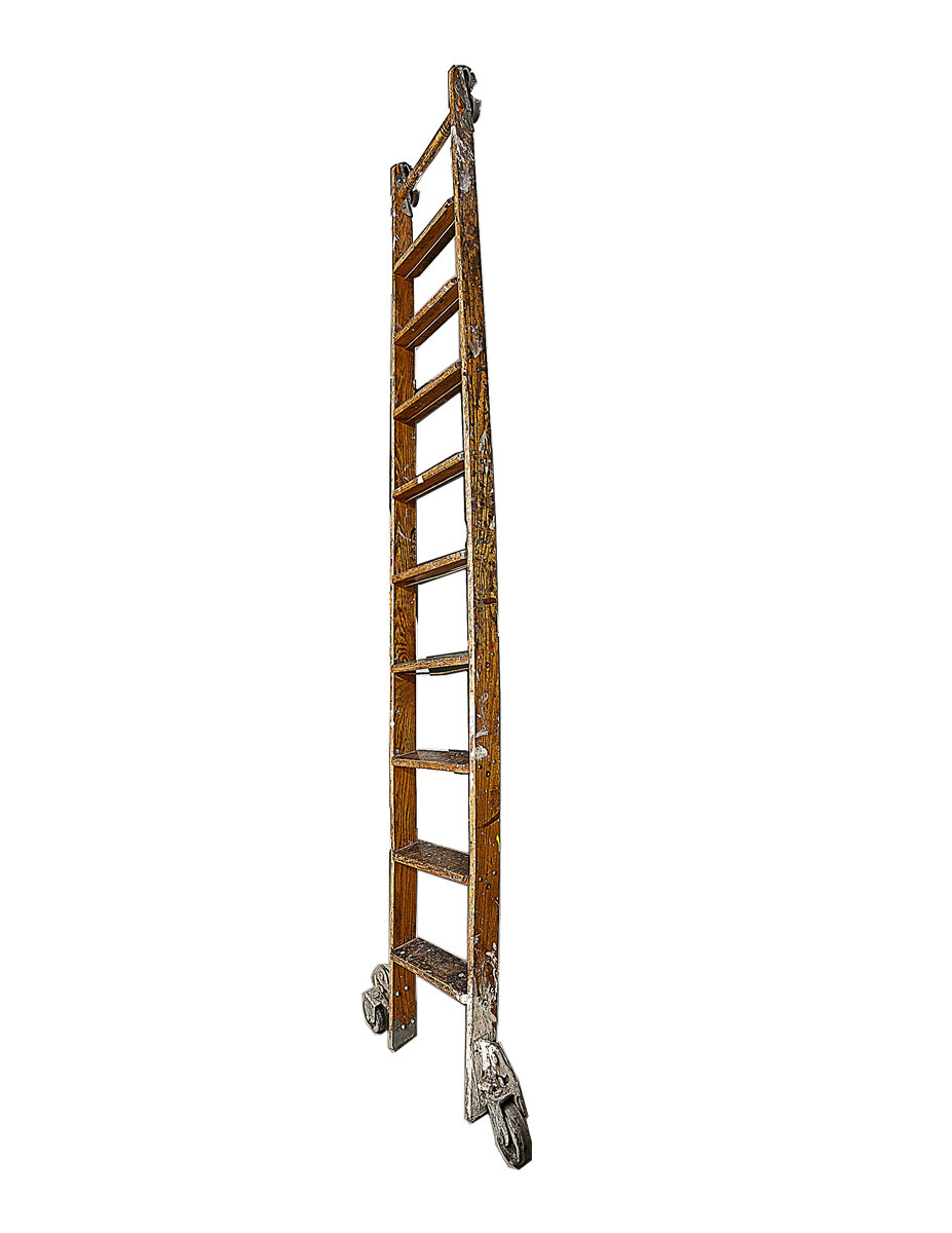 w-Williams Wooden Ladder with Wheels.jpg