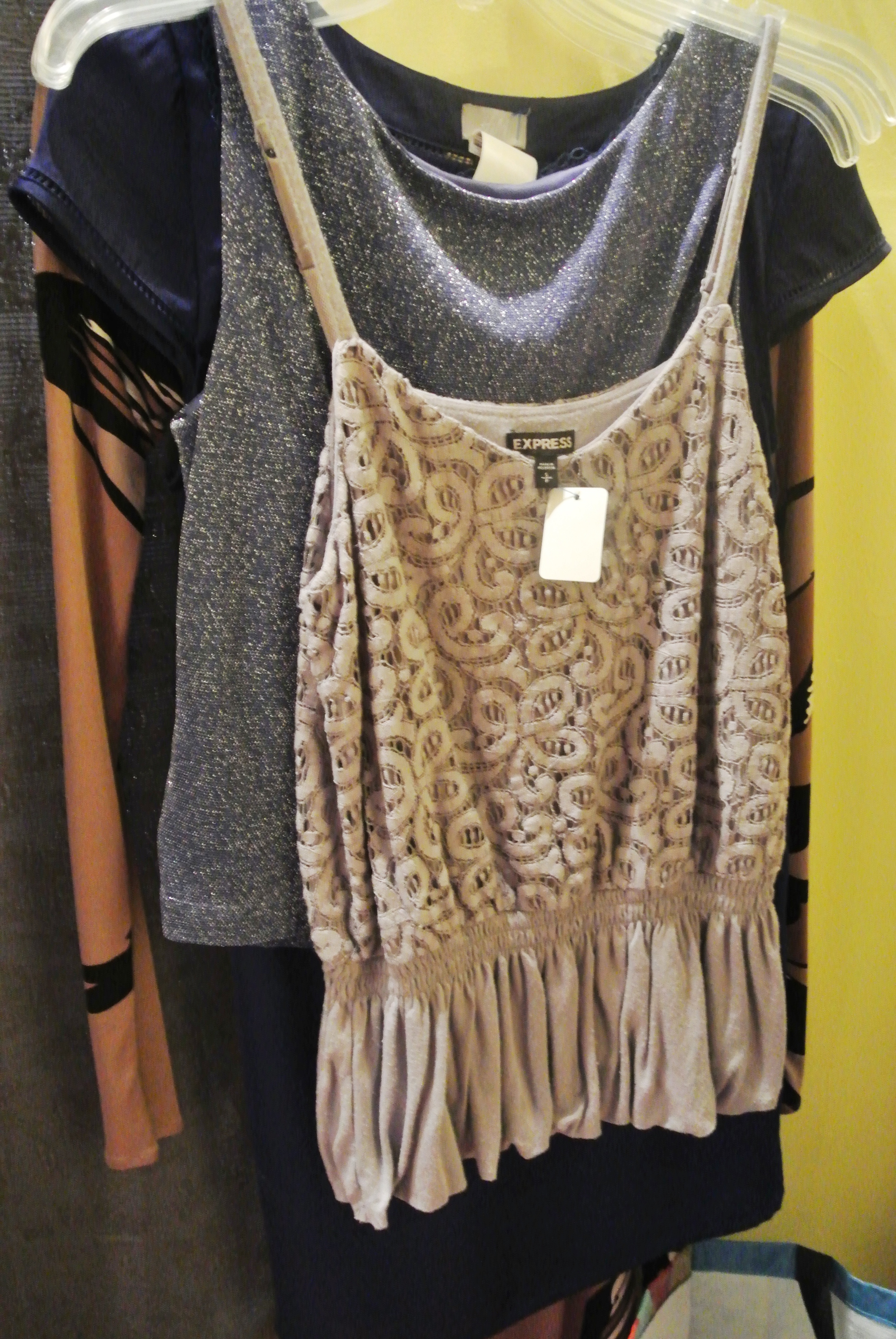 Trying on some of my finds in the dressing room