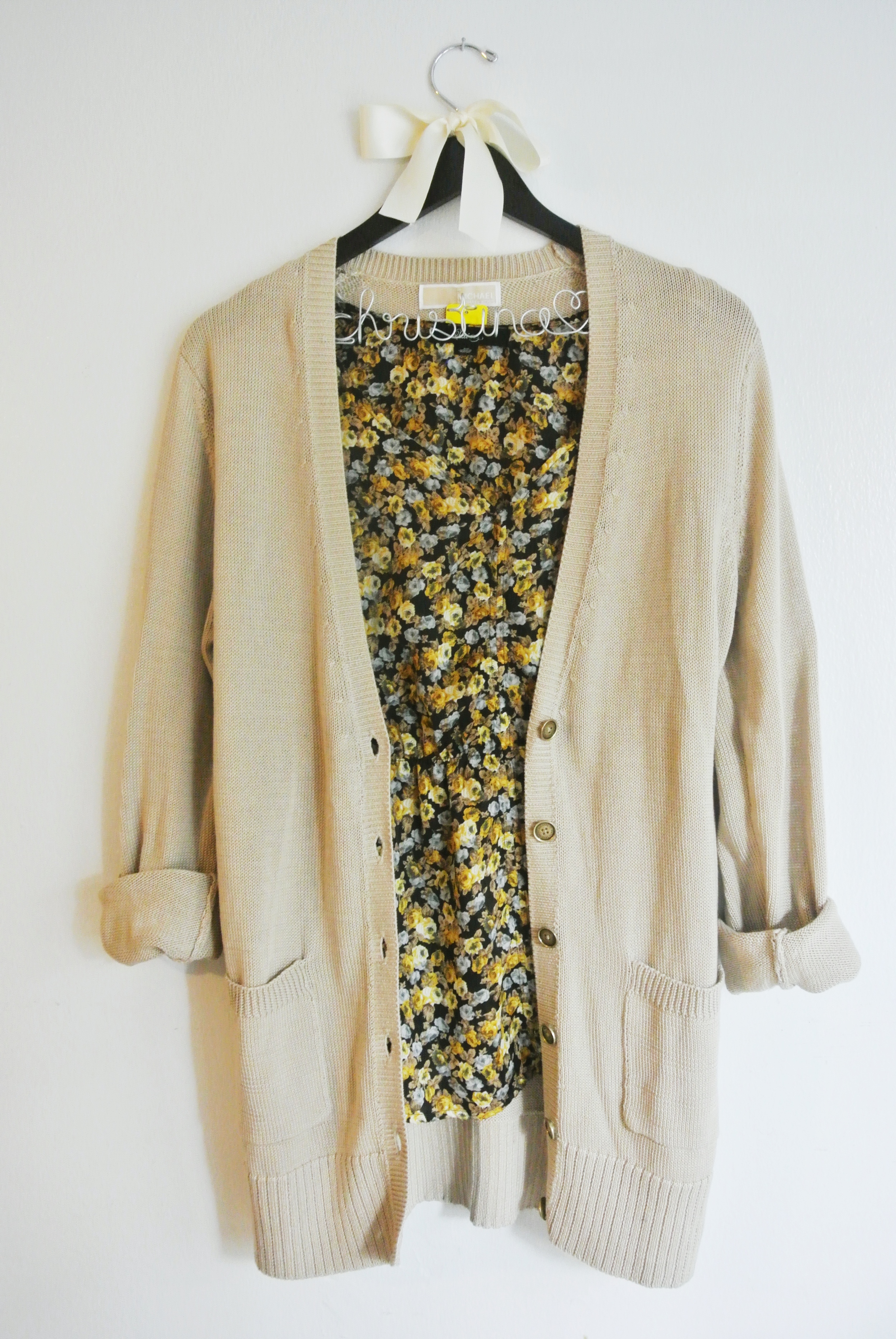 Michael Kors cardigan (styled with floral blouse from ClosetDash)