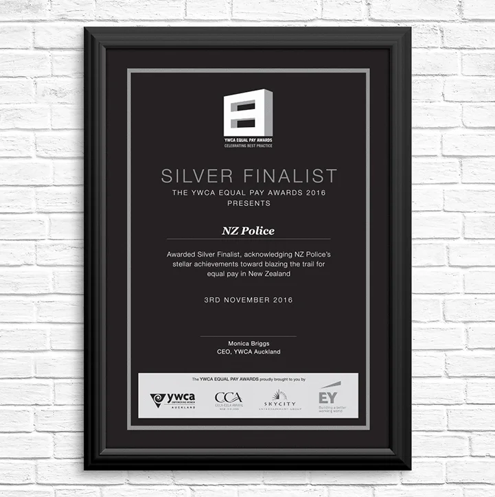 YWCA Equal Pay Awards Certificate