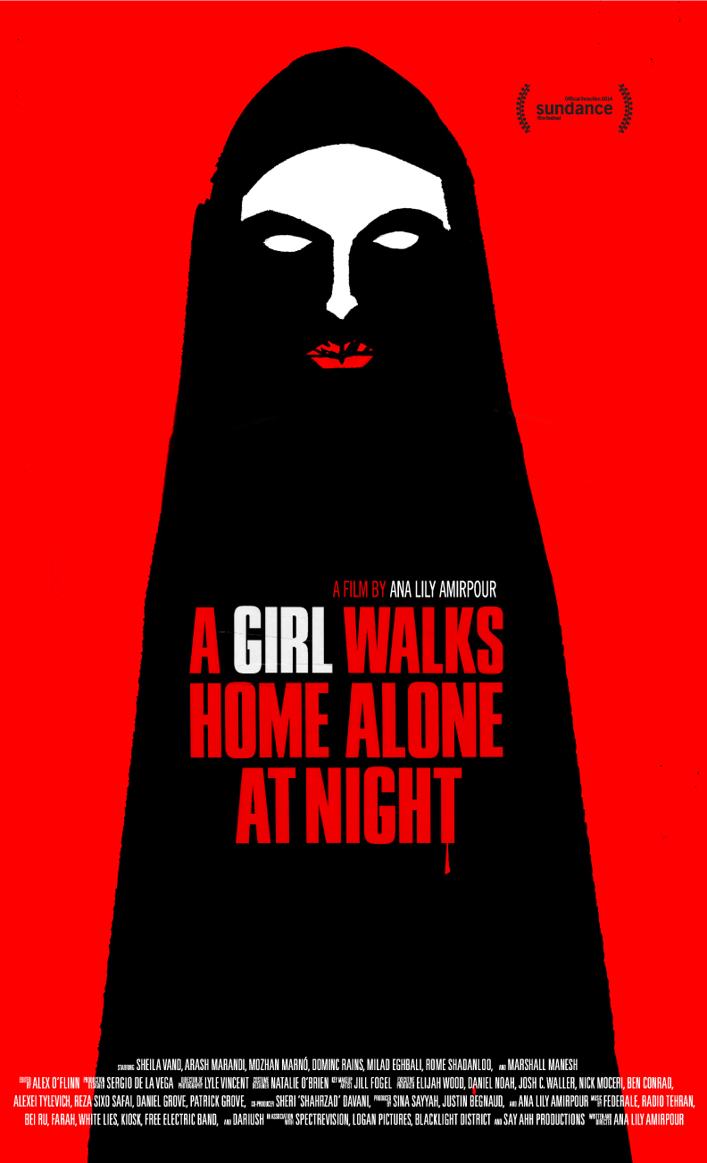 Film poster of A Girl Walks Home Alone at Night, which premiered at Sundance in January 2014.