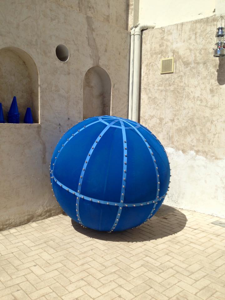 XYZ by Argentinian artist Eduardo Navarro is a collaborative game (involving this huge blue ball) which the artist created with input from local school children.