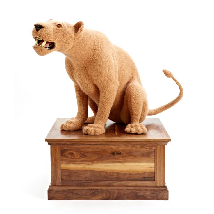 Shauna Richardson's crochetdermy lioness, now on show (and for sale, as Design Days director Cyril Zammit likes to remind people) at the Crafts Council booth.