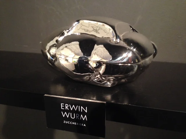 Zuccheriera, a hand-crafted silver sugar box by Wiener Silber Manufactur in collaboration with Austrian artist Erwin Wurm, based on his well-known Fat Convertible sculptures.