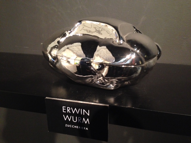 Zuccheriera, a hand-crafted silver sugar box by Wiener Silber Manufactur in collaboration with Austrian artist Erwin Wurm, based on his well-known Fat Convertible sculptures.