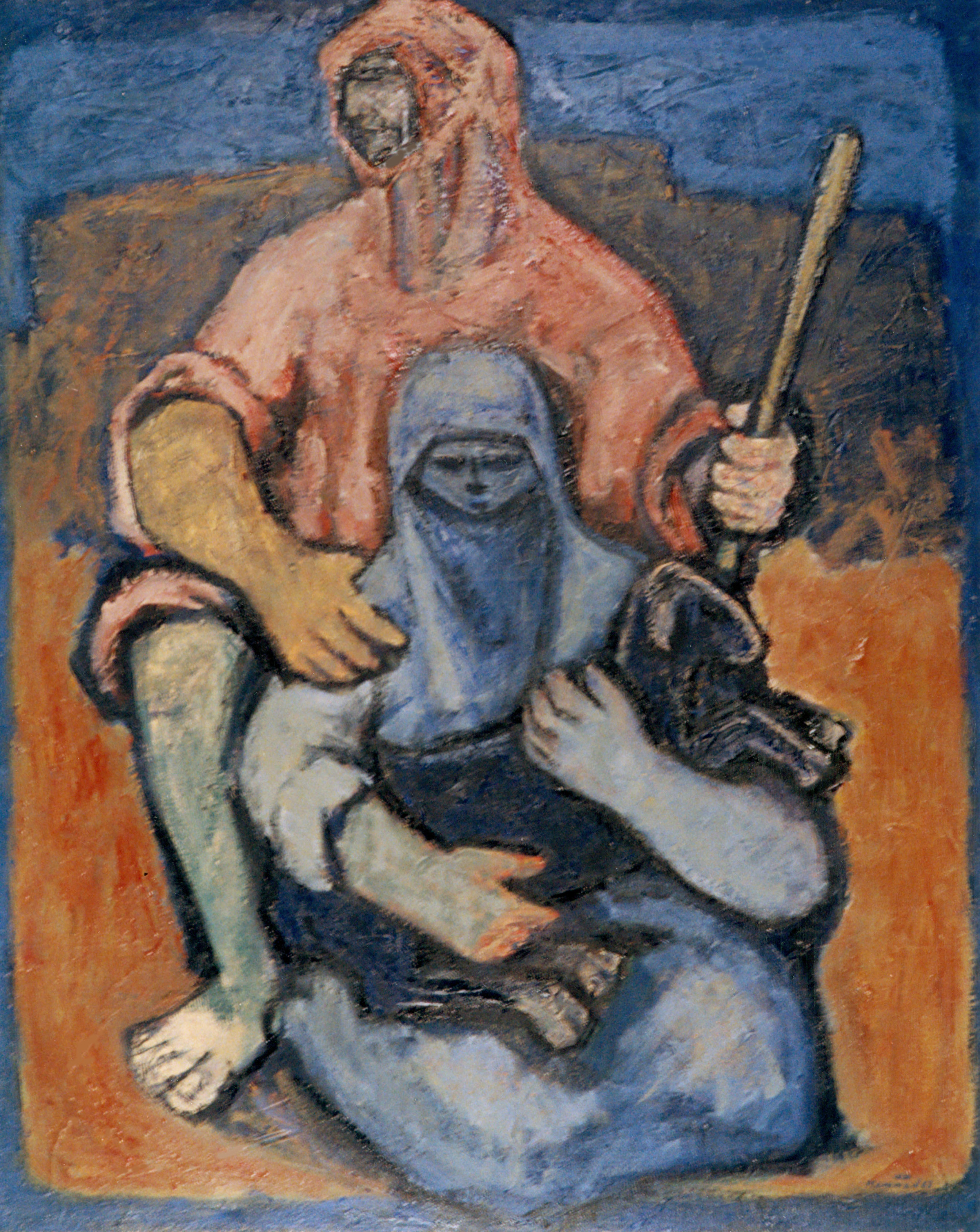 My favourite booth in Art Dubai's Modern section, now in its second year, was Green Art Gallery's solo show of paintings by pioneering Syrian modernist Mahmoud Hammad (1923-1988). The booth focuses on lesser known works by the prolific painter, sculptor and printmaker, such as The Shepherds (1963, oil on canvas). Image courtesy of Art Dubai/Green Art Gallery.