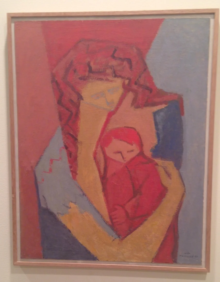 Most of the works selected by Green Art Gallery have not been shown since the 1960s, including this one: Mother and Child (1961, oil on canvas).&nbsp;