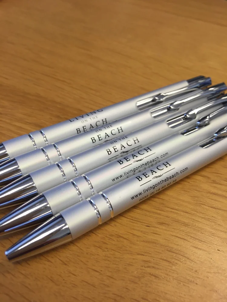 Branded pens for Living on the Beach
