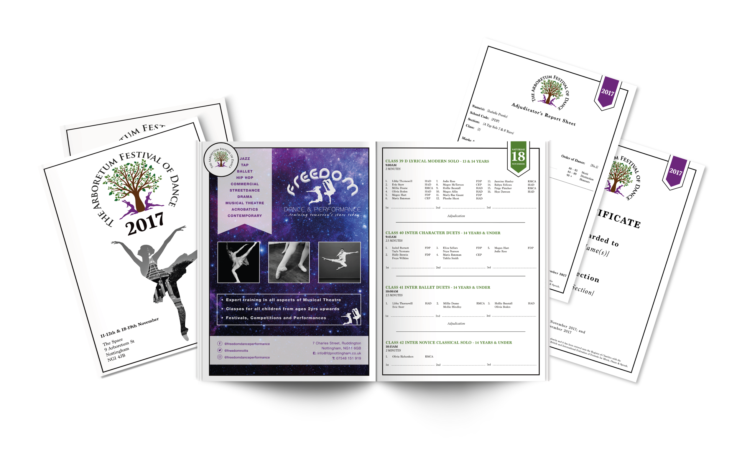 Dance Festival Programme, Certificate & Report Card Design (Copy)