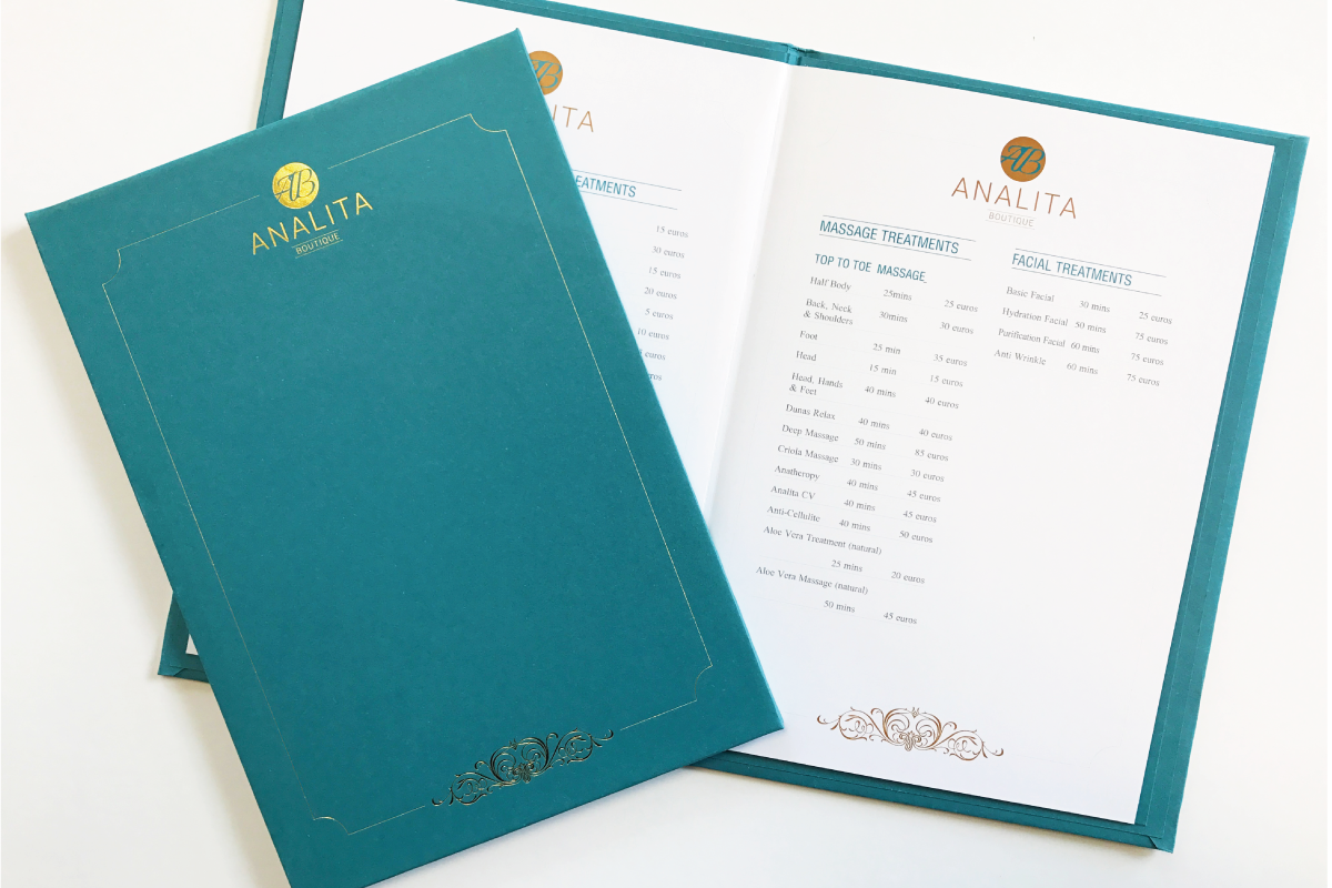 Menus are an important piece of print for Restaurants, Take-aways, Salons & Businesses within Retail & Beauty. We can print menus at any size - folded or unfolded. We also offer special finishing techniques so menus can be wiped clean after being around greasy hands in restaurants or salons. 