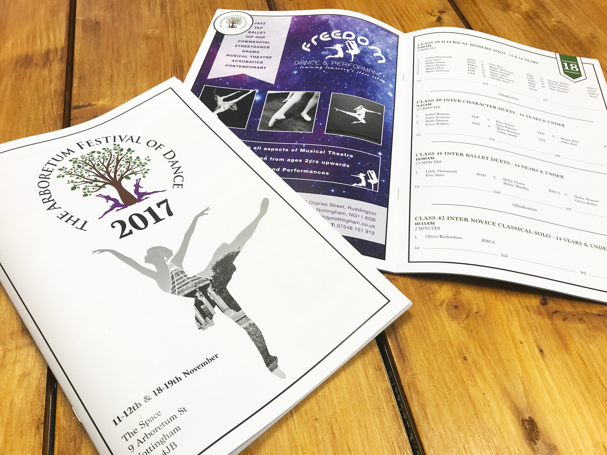 Dance Festival Printed Programme