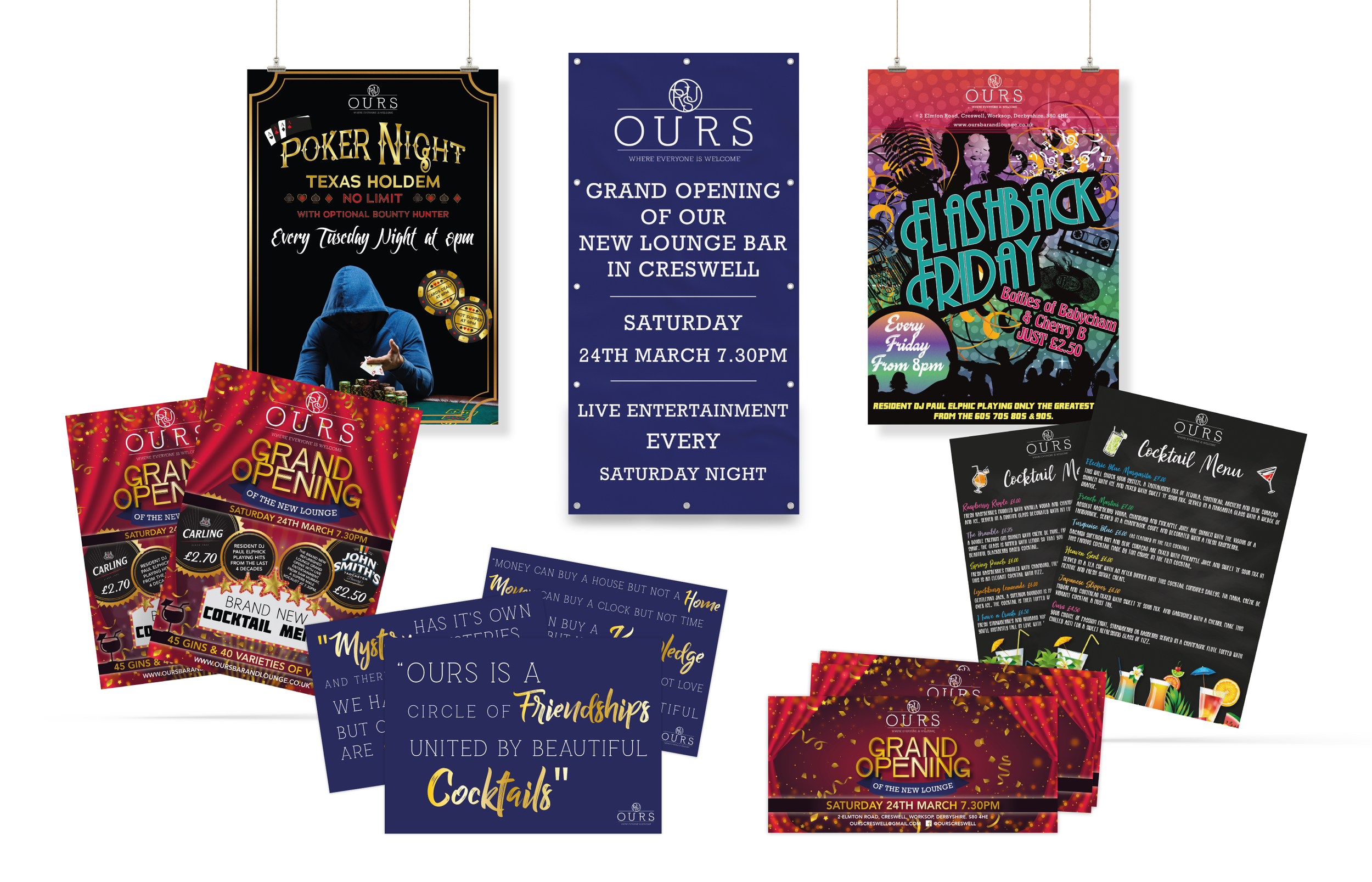 OURS Bar & Lounge Marketing Material Design and Print (Copy)