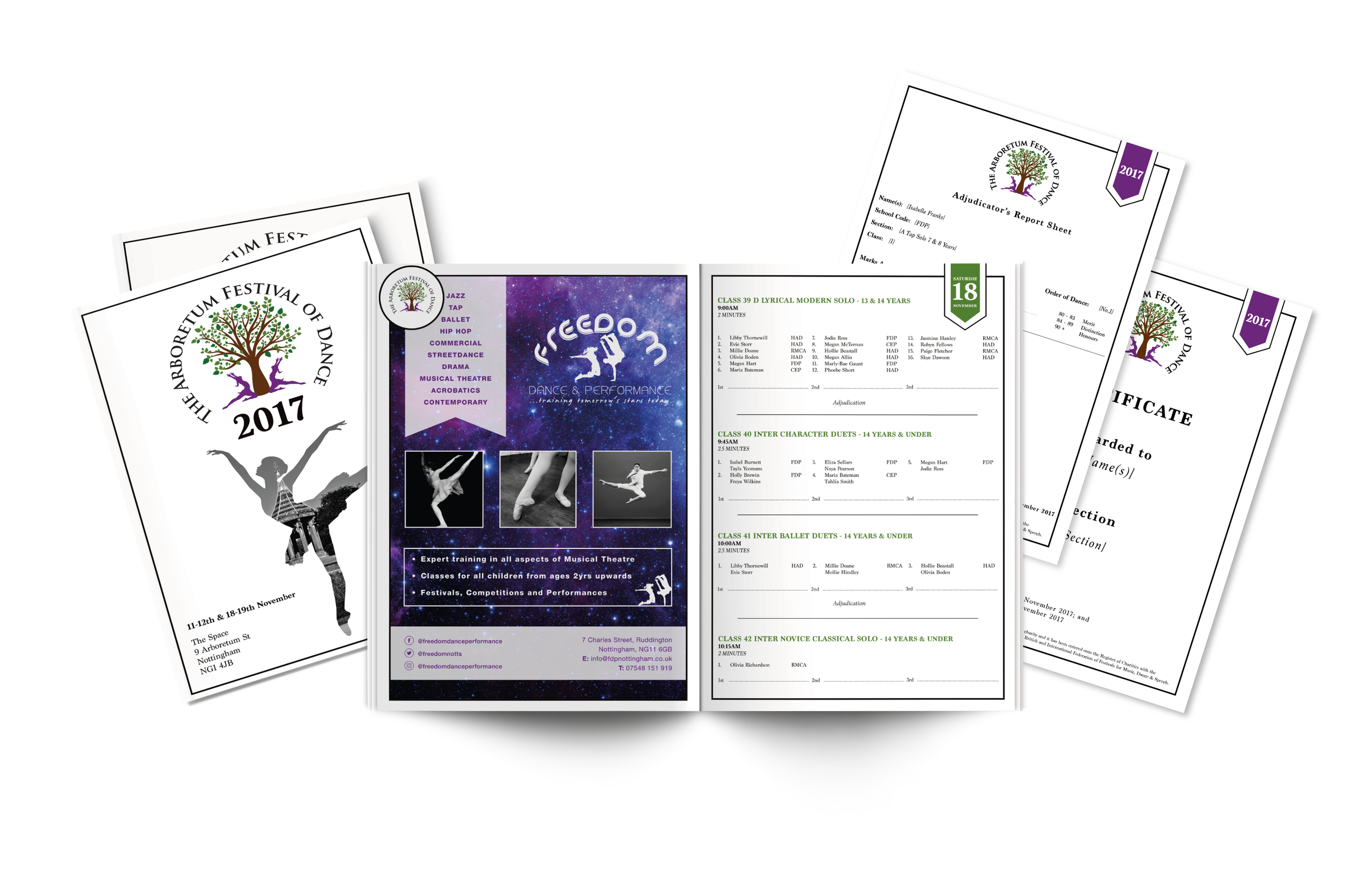 Dance Festival Programme & Certificates 