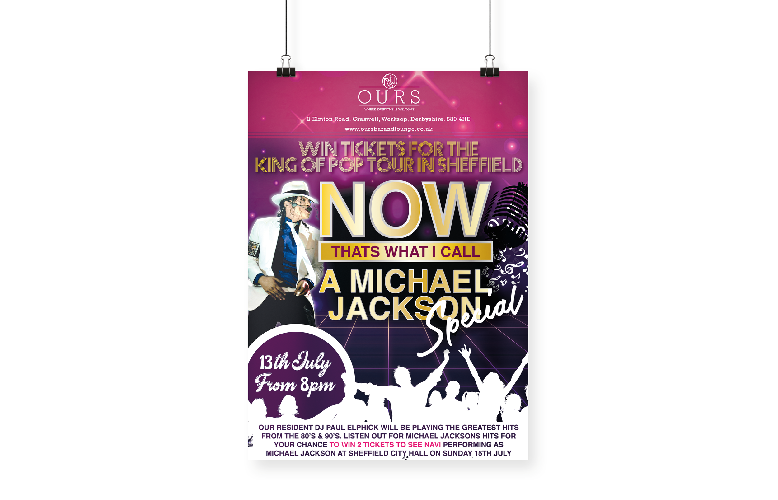 OURS Bar & Lounge Michael Jackson Tribute Performance Designed Poster (Copy)