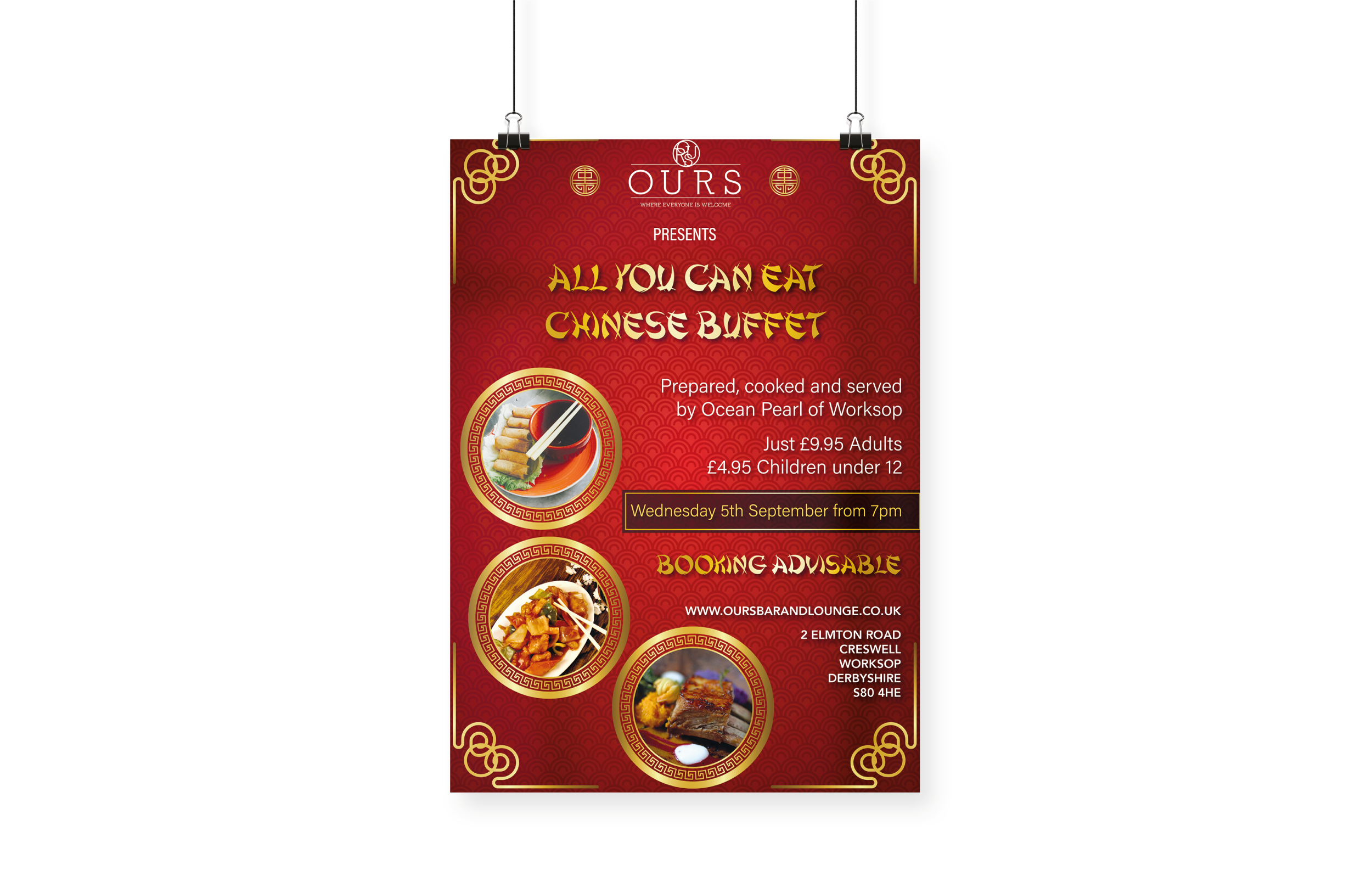 OURS Bar & Lounge Chinese Buffet Poster Design and Print (Copy)