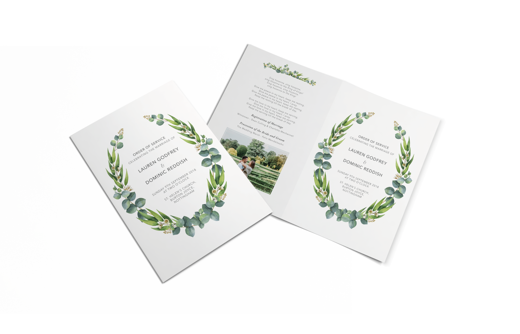 Wedding A5 Order of the Service Design and Print