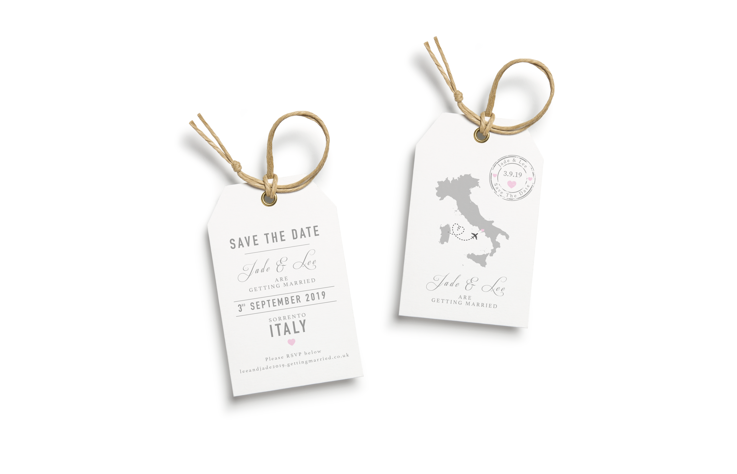 Wedding Save the Date Luggage Tag Design and Print