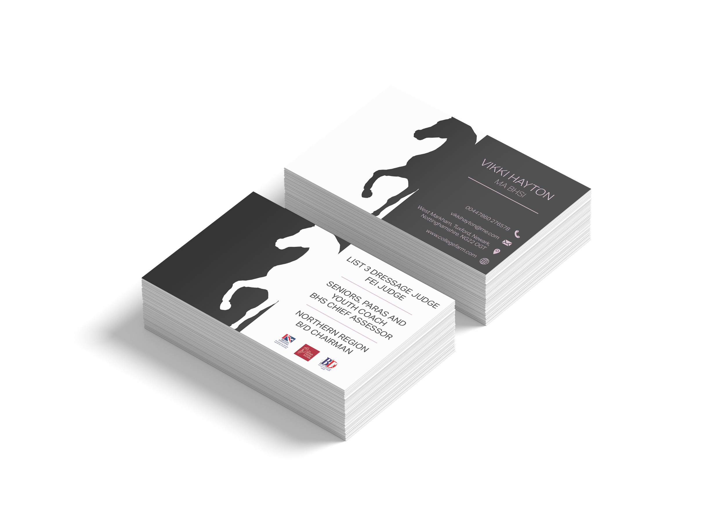 Vikki Hayton Equestrian Business Card Design