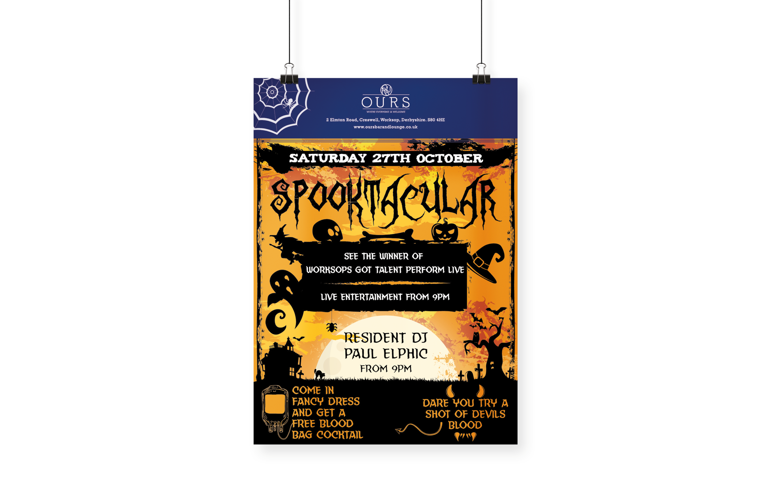 OURS Bar &amp; Lounge Halloween Poster Design (Copy)