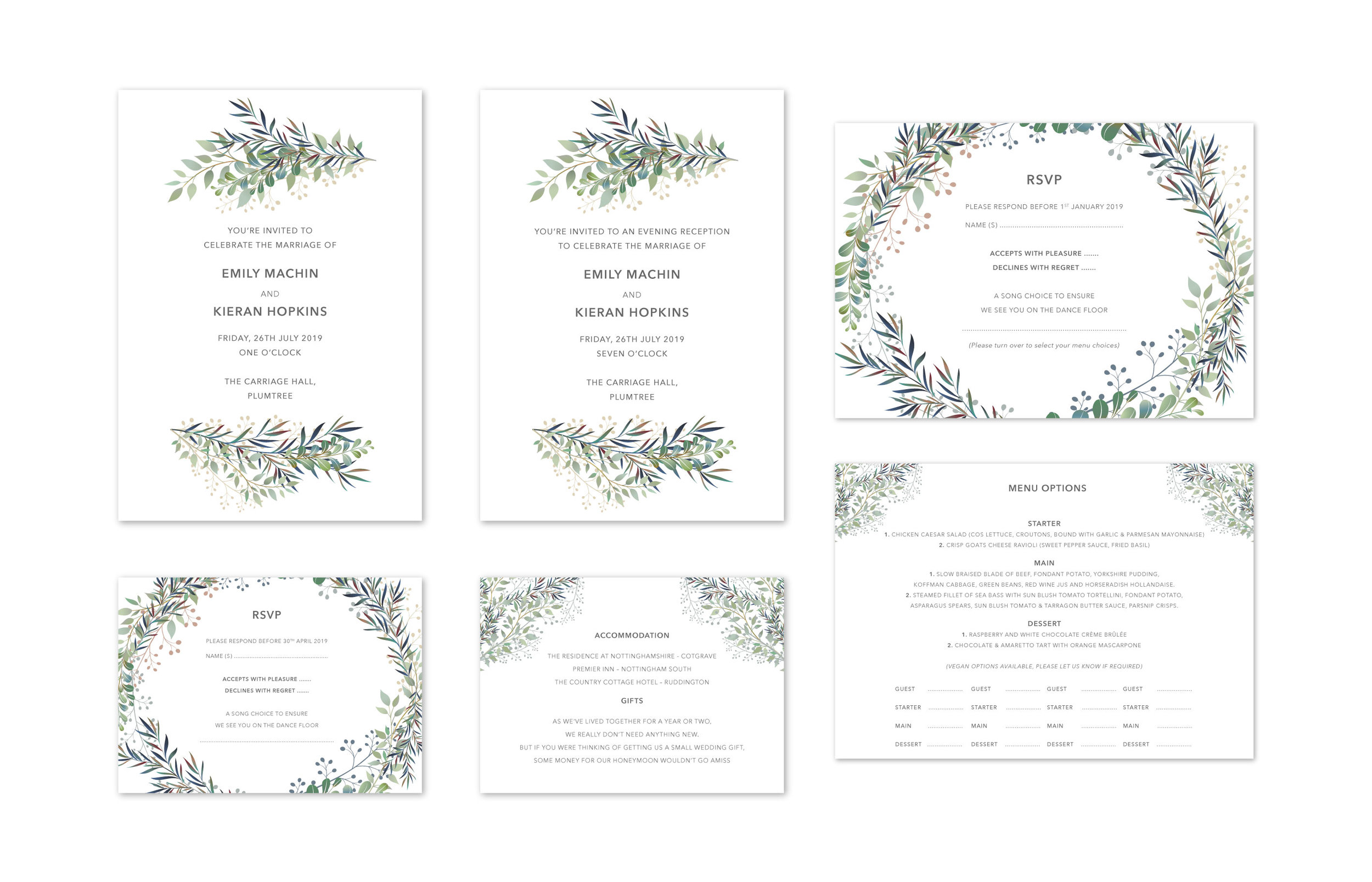 Botanical Wedding Stationery Design and Print (Copy)