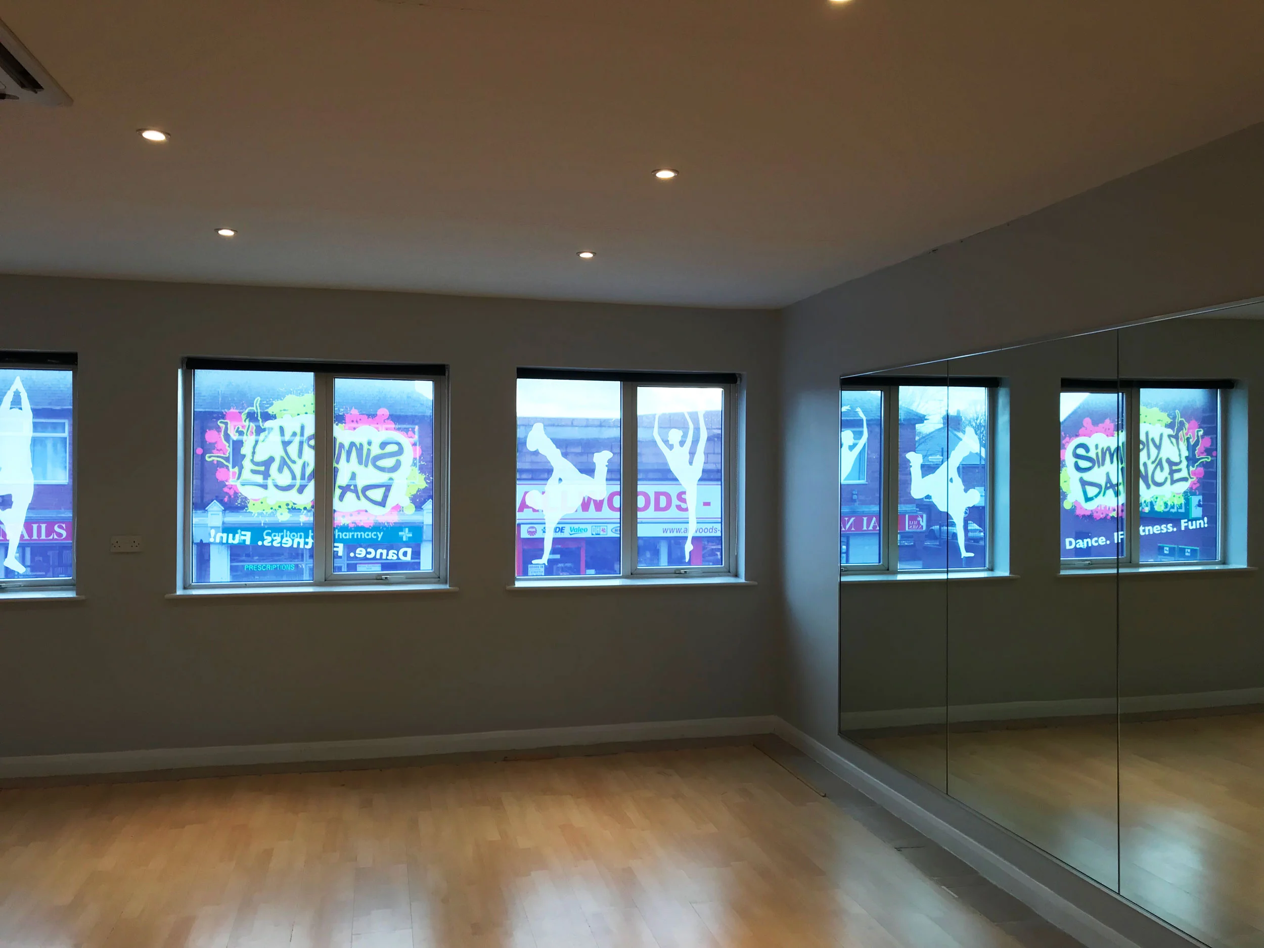 Simply Dance Contravision Window Graphics