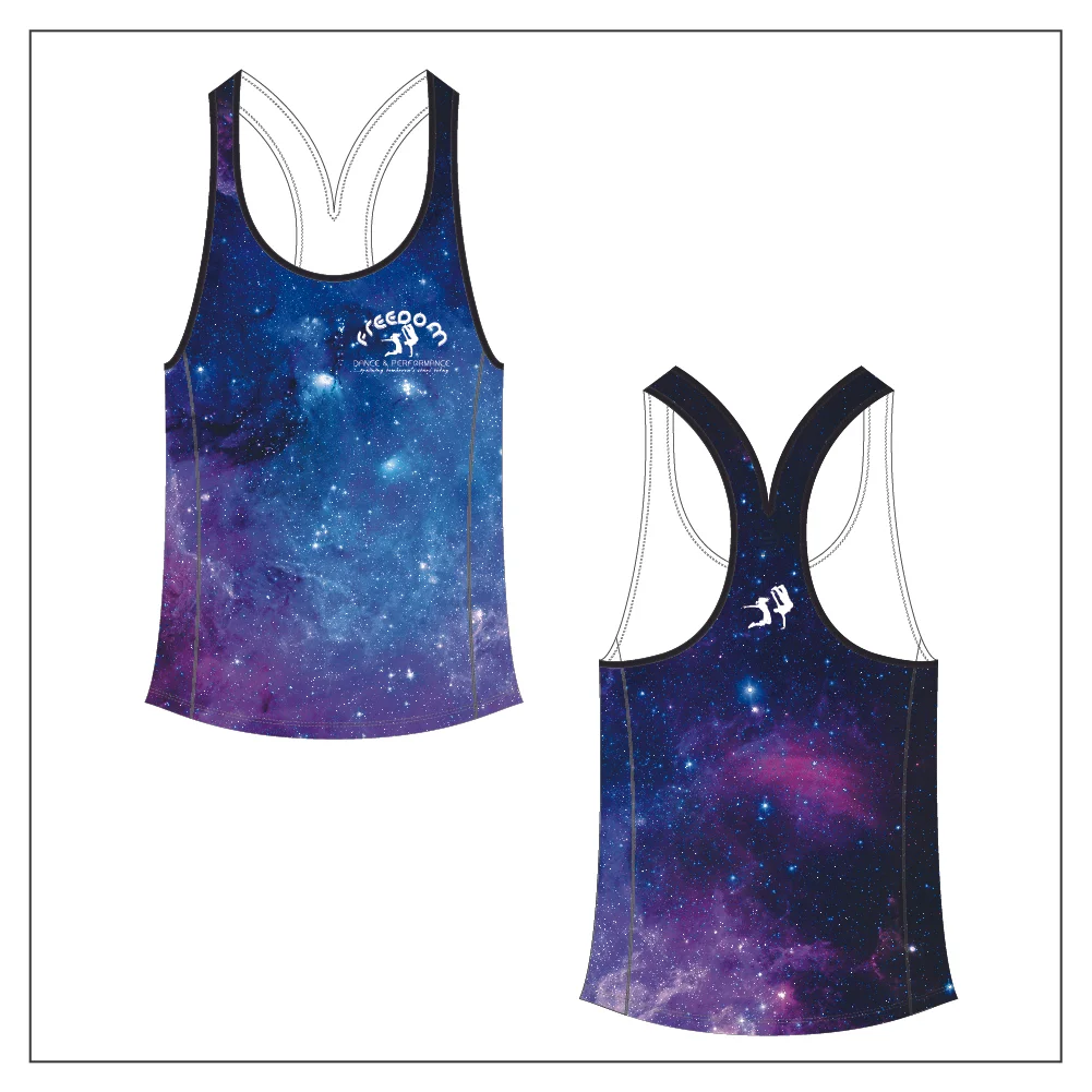 Racerback Vest • Available in Girls & Ladies Sizing • 100% Polyester • Size 3-4 up to a UK 18 • Minimum Ordering Quantity of 10