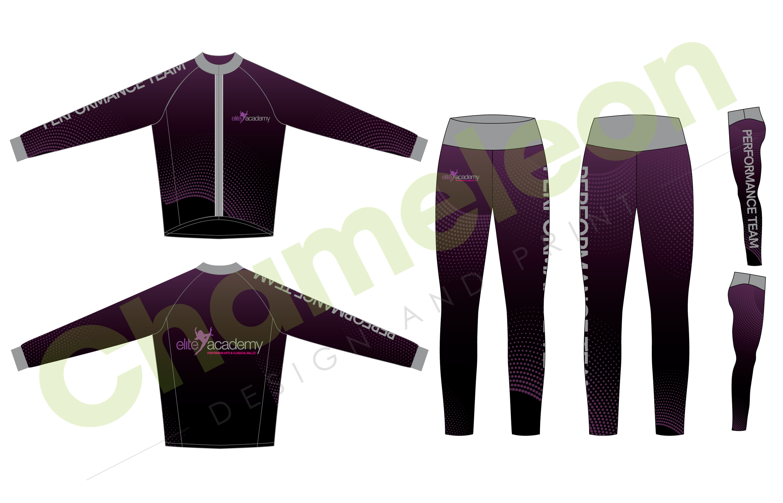 Elite Academy Performance Team - Jacket and Leggings Uniform Design