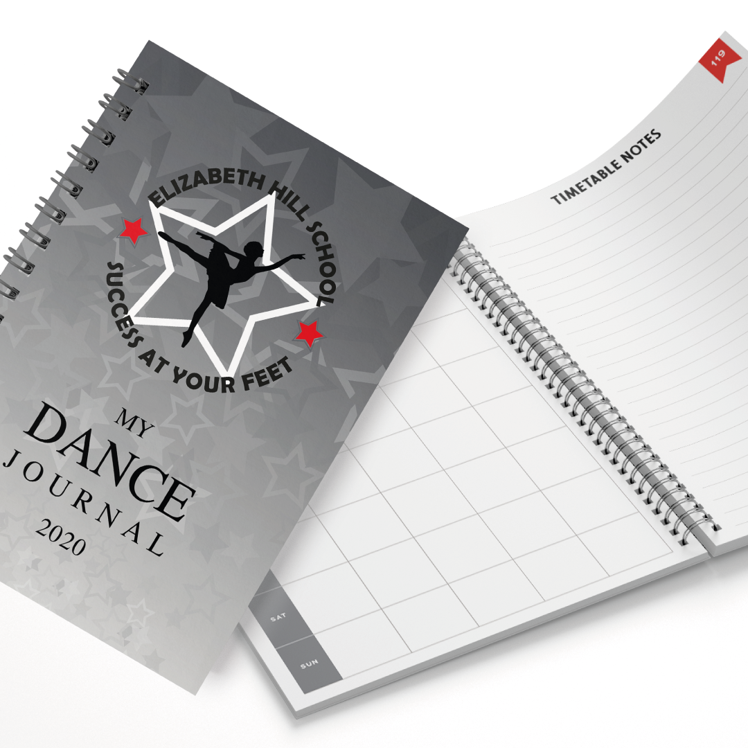 Elizabeth Hill Dance Journal - Grey, White and Red