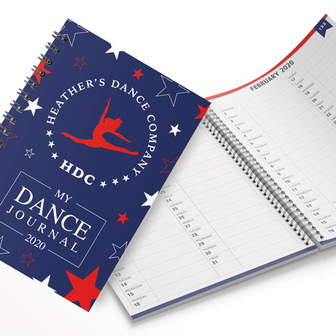 Heathers Dance Company Dance Journal - Blue, Red and White