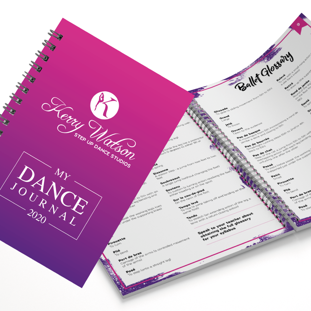 Kerry Watson Step up Dance Bespoke Pink and Purple Dance Journal