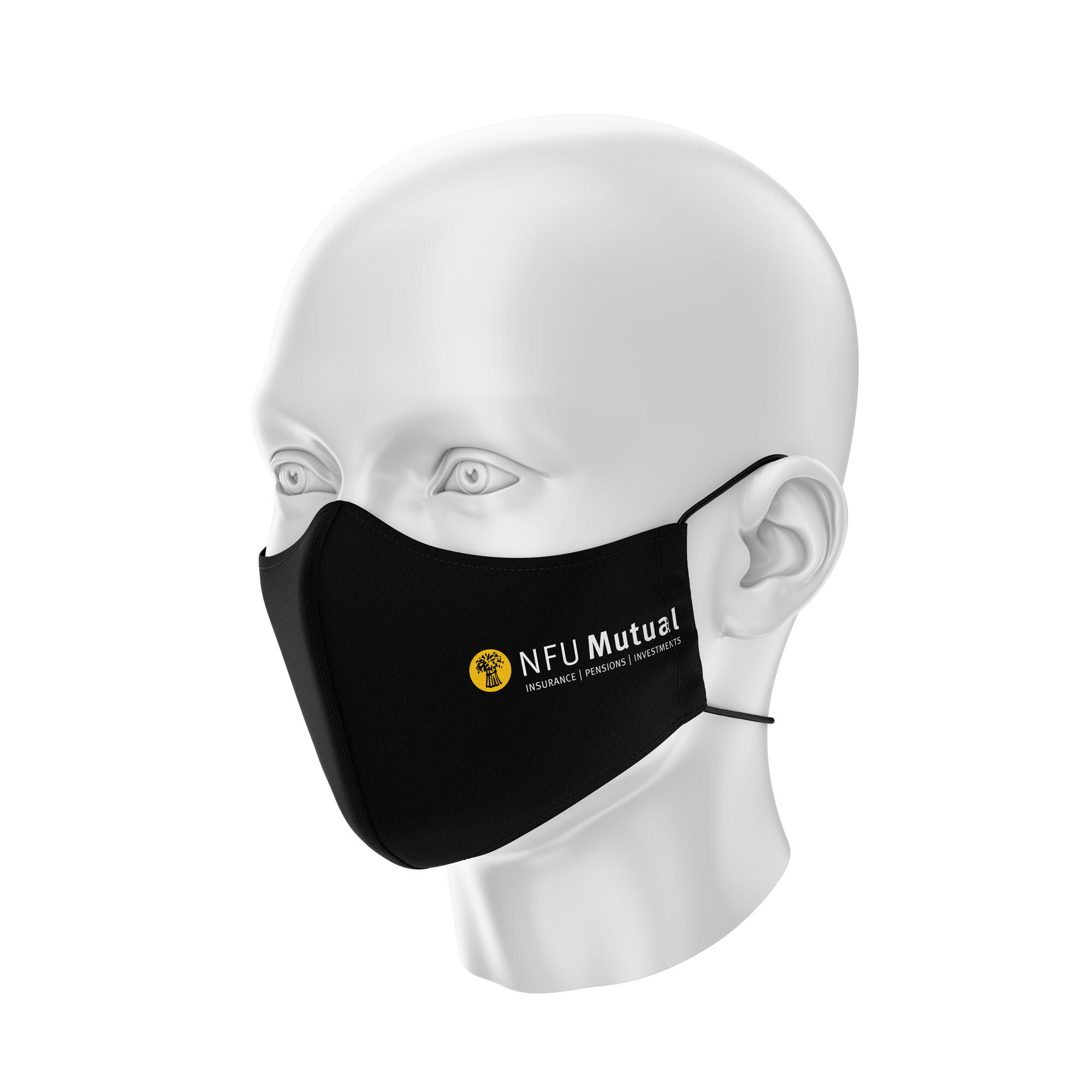 NFU Mutual Custom Black Printed Face Masks
