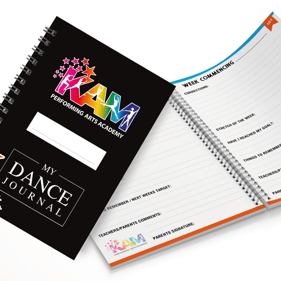 KAM performing arts Bespoke Dance Journal Book