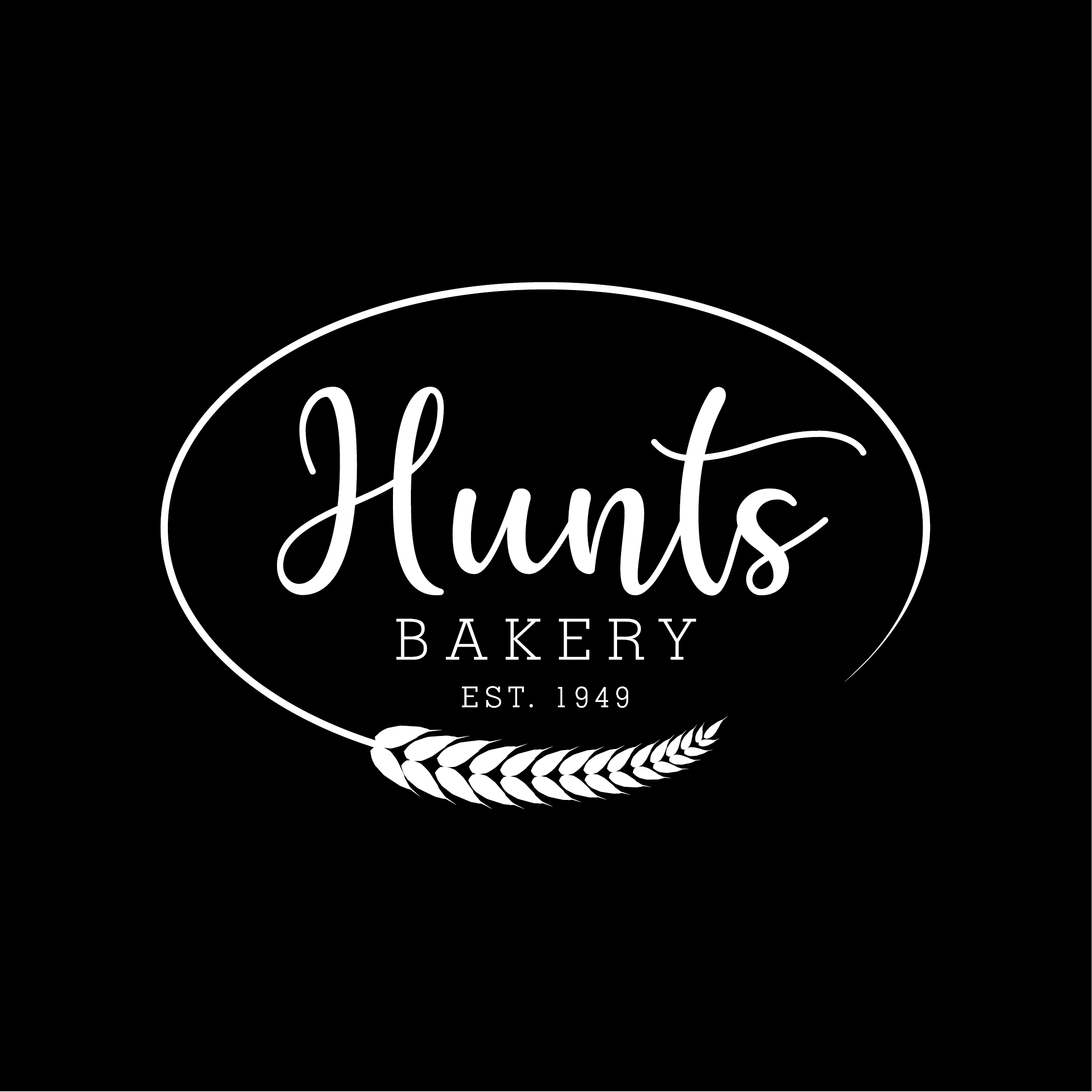 HUNTS BAKERY BLACK AND WHITE SIMPLISTIC LOGO DESIGN (Copy)