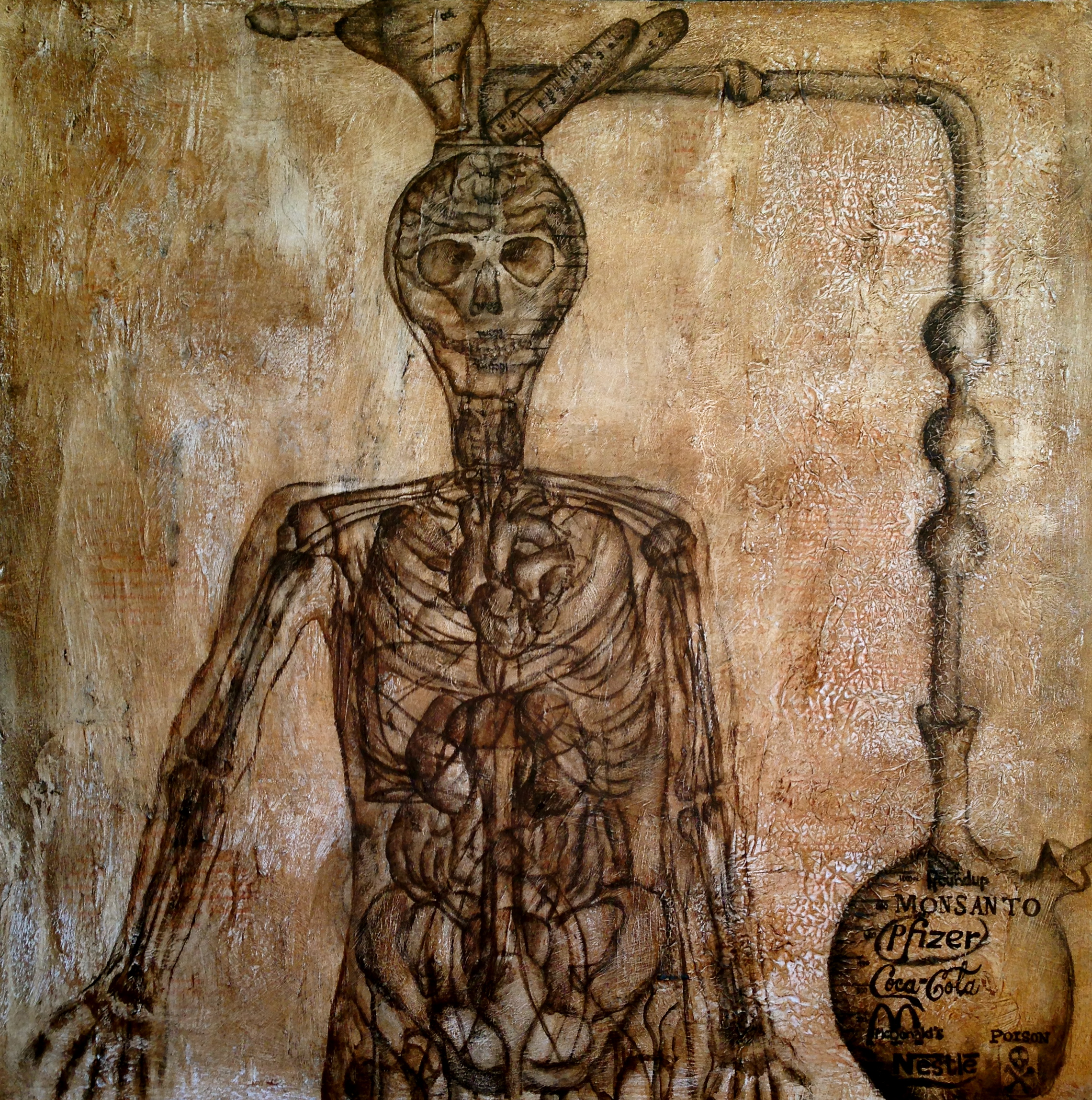 "Science Experiment", 2014 Mixed Media on canvas