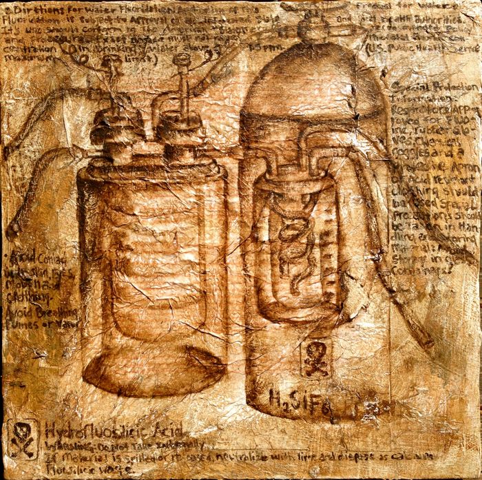 "Fluoride Machine", 2014 Mixed media on canvas