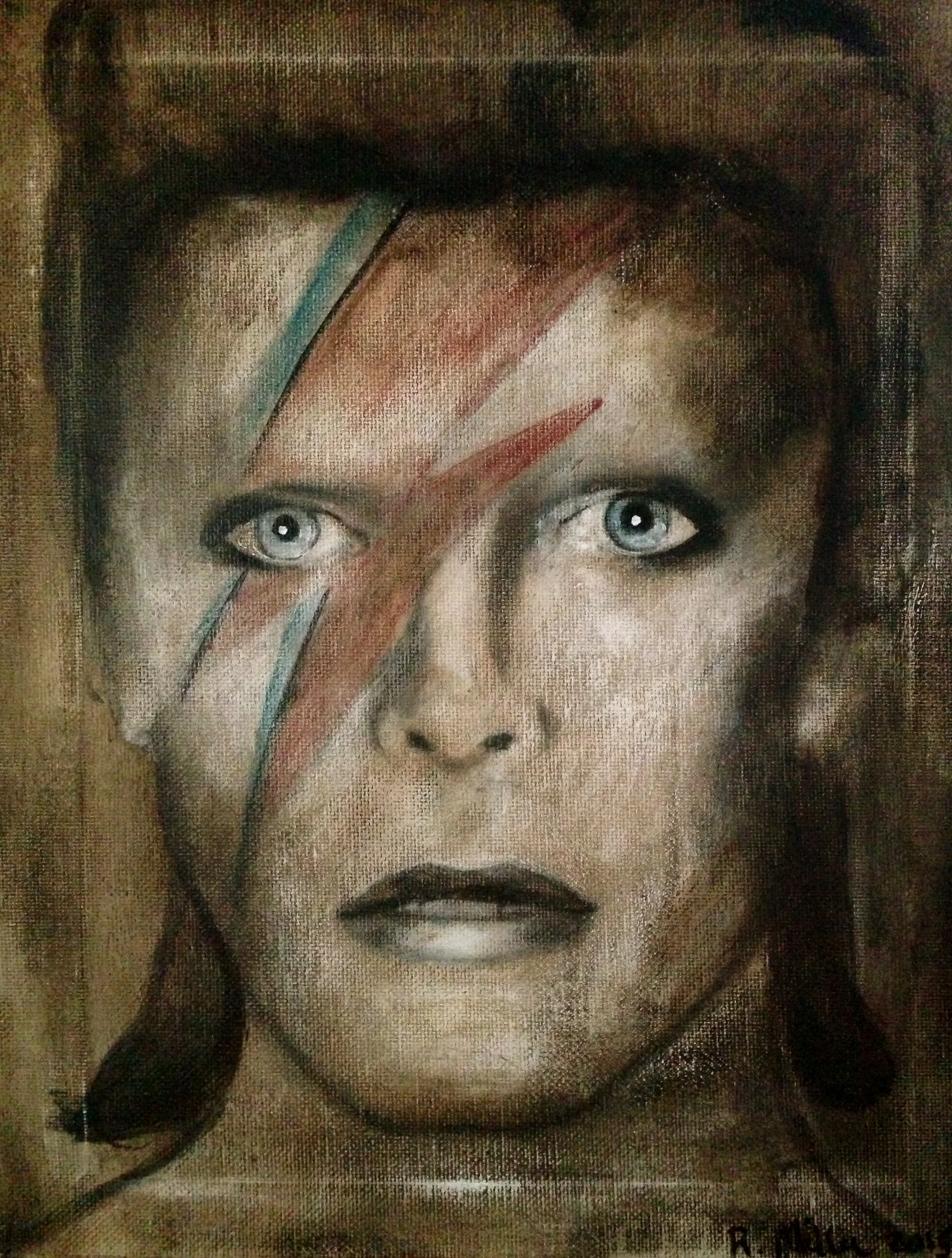 David Bowie/Ziggy Stardust, 2015 Acrylic & oil on canvas