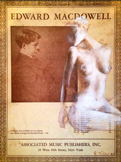Adagio, 2015 Acrylic on antique music cover