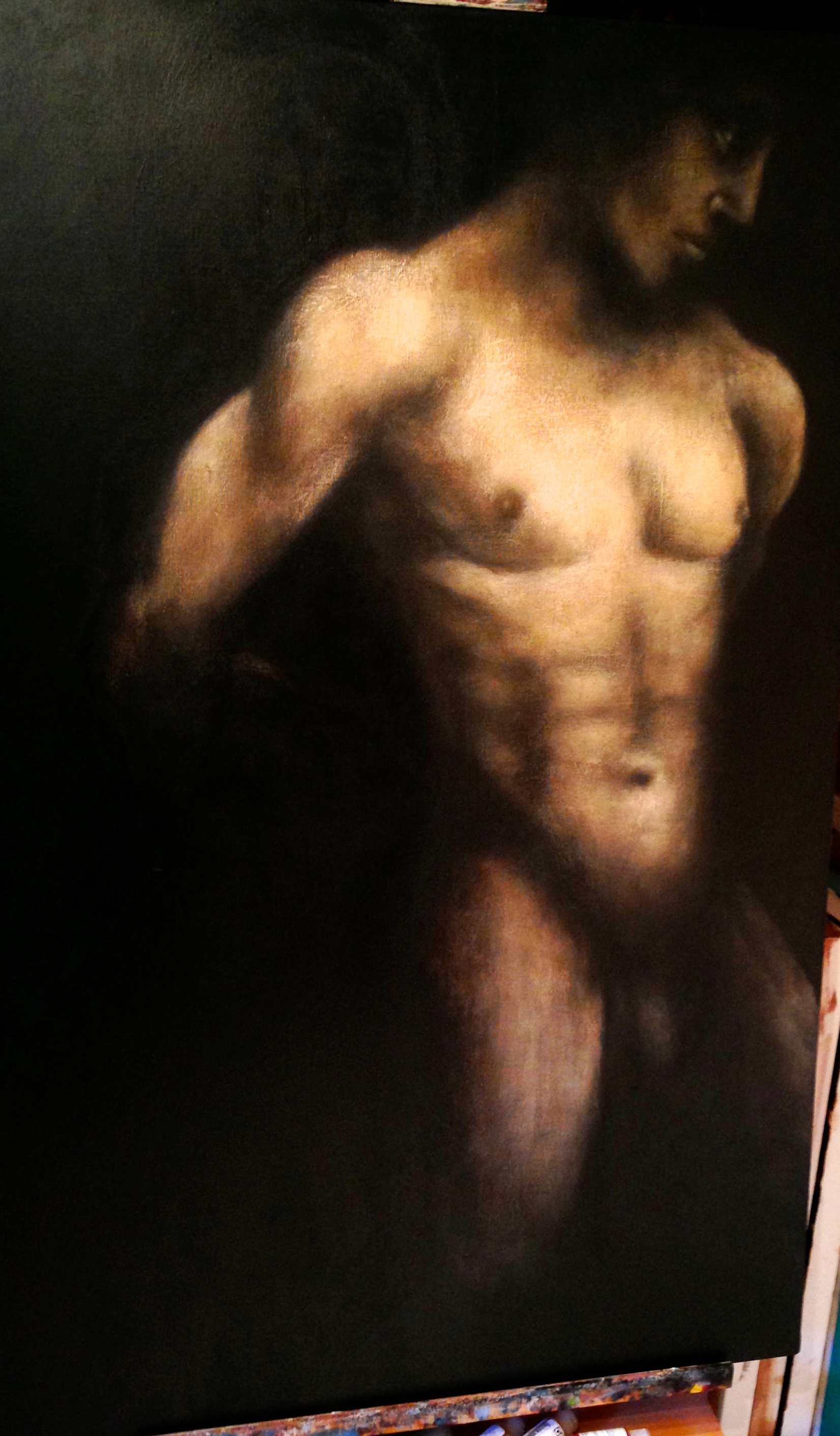 Coraggioso, 2015 30" x 48" Acrylic & oil on canvas