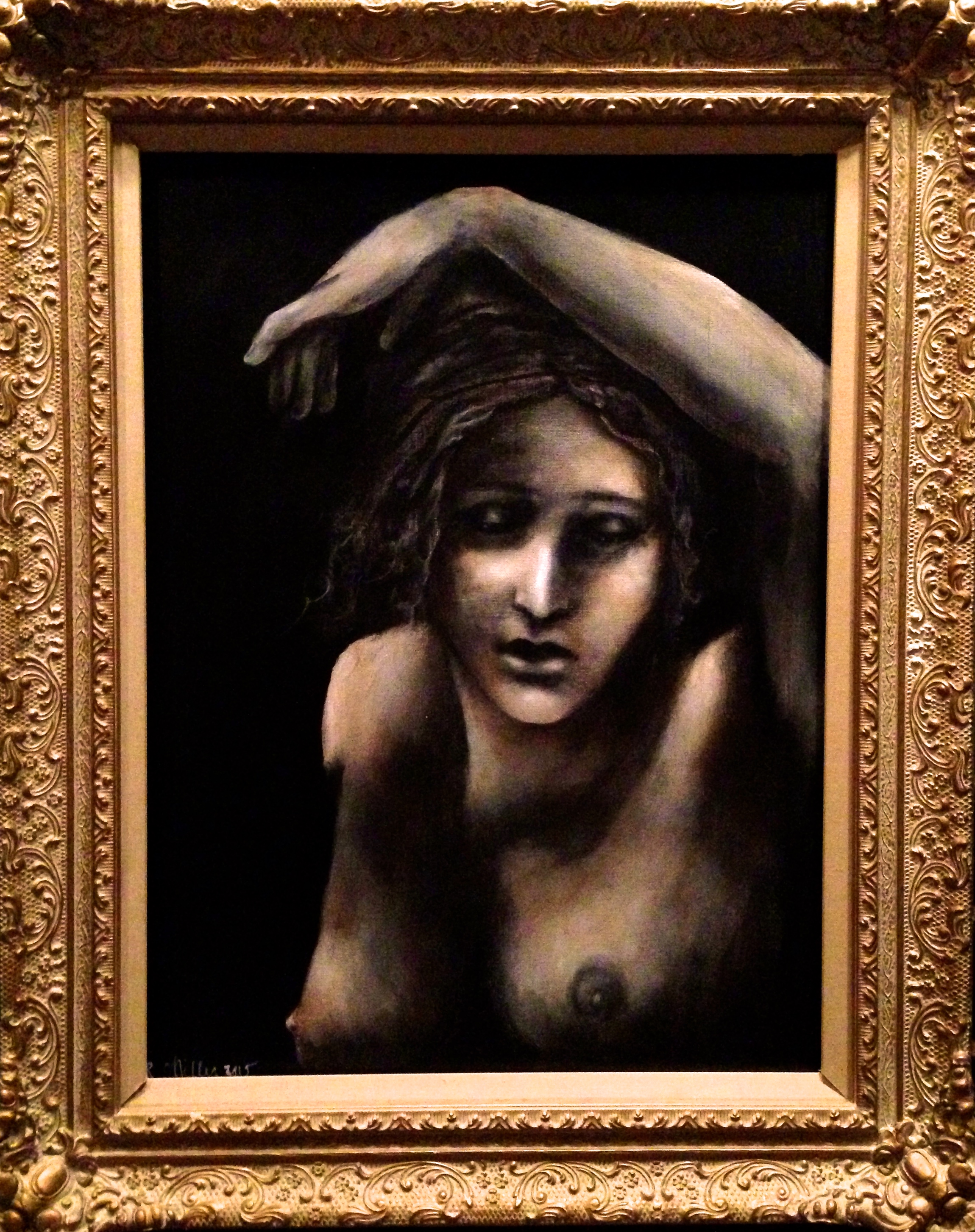 Framed "Ado's Regret"(A metaphor for modern society's environmental neglect), 2015 Acrylic on canvas