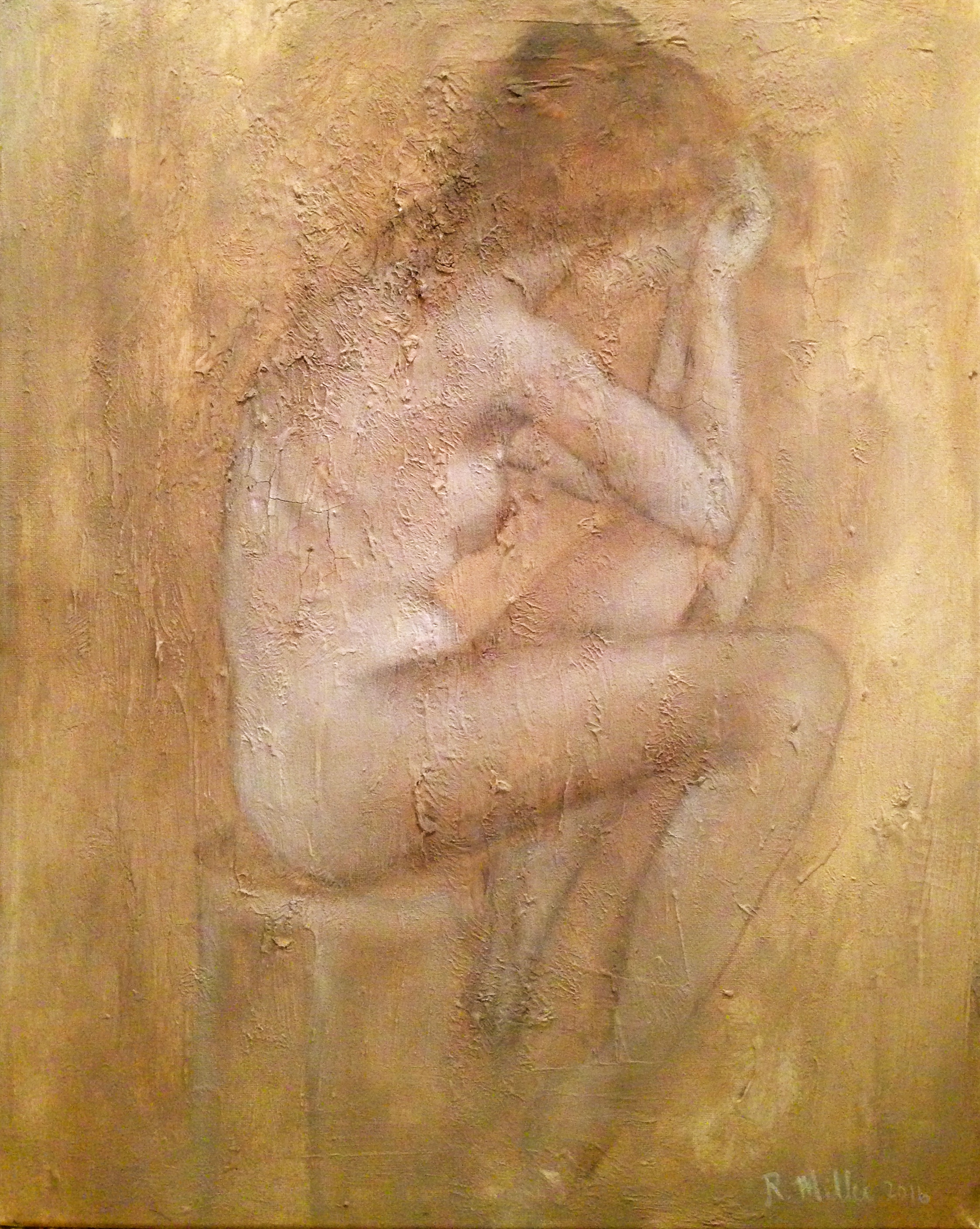La Penseuse, 2016 Mixed media on canvas