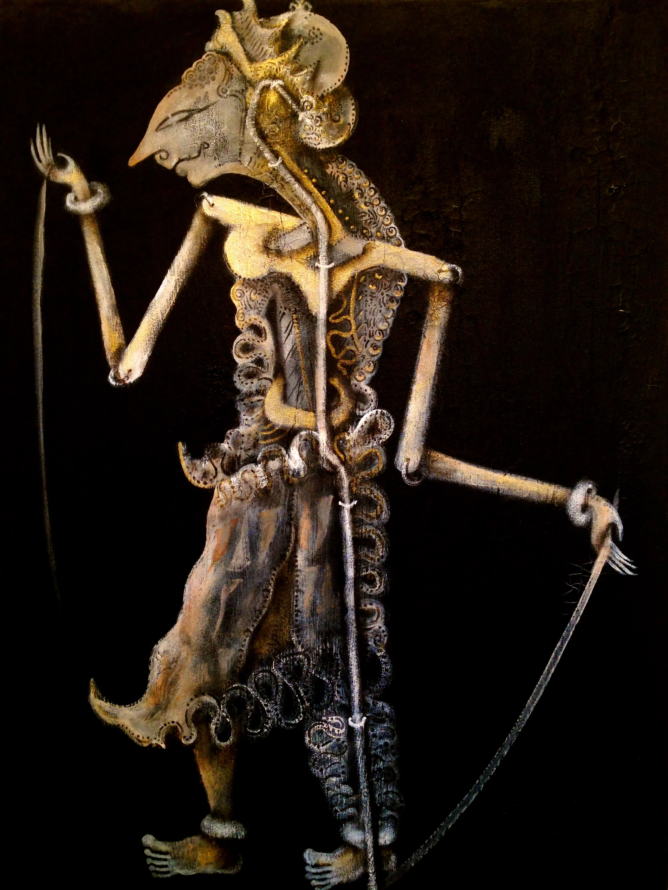 Wayang, 2016Acrylic/texture medium on canvas