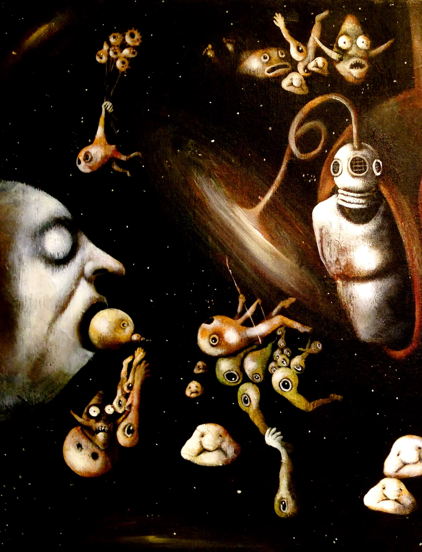 (left side) Pandementia, 2016Acrylic & texture medium on canvas/possibly finished....