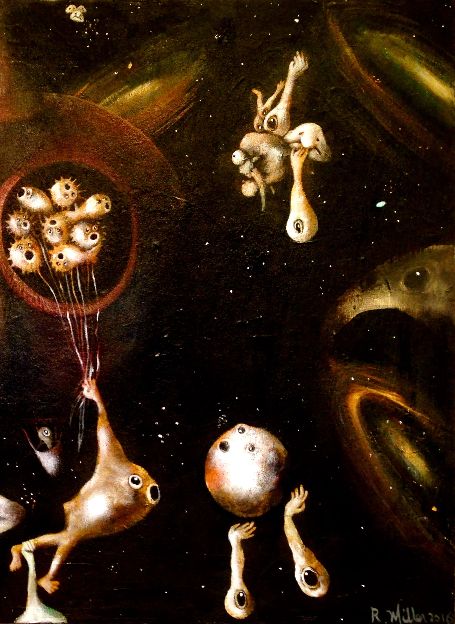 (right side) Pandementia, 2016Acrylic & texture medium on canvas/possibly finished....