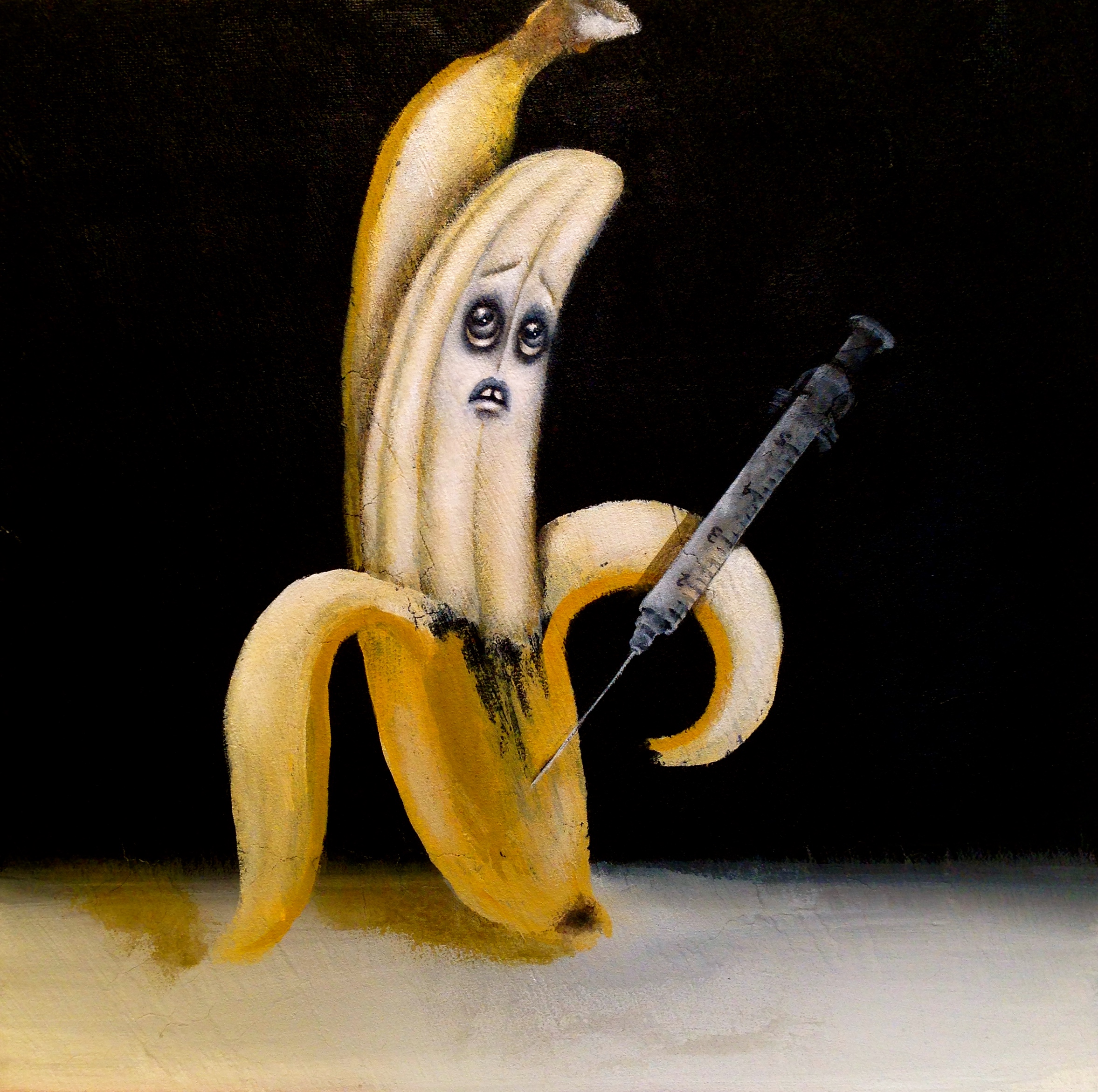 Still Life with GMO Banana "Dirty Needle", 2016 Acrylic, oil, texture medium on canvas
