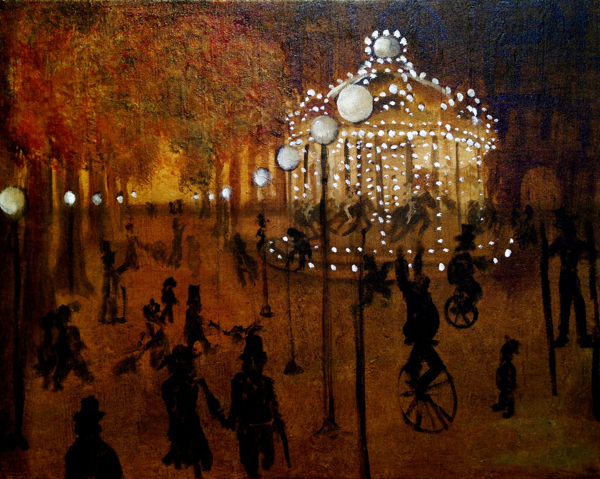 Autumn Night, 2016 Acrylic, oil, texture medium on canvas