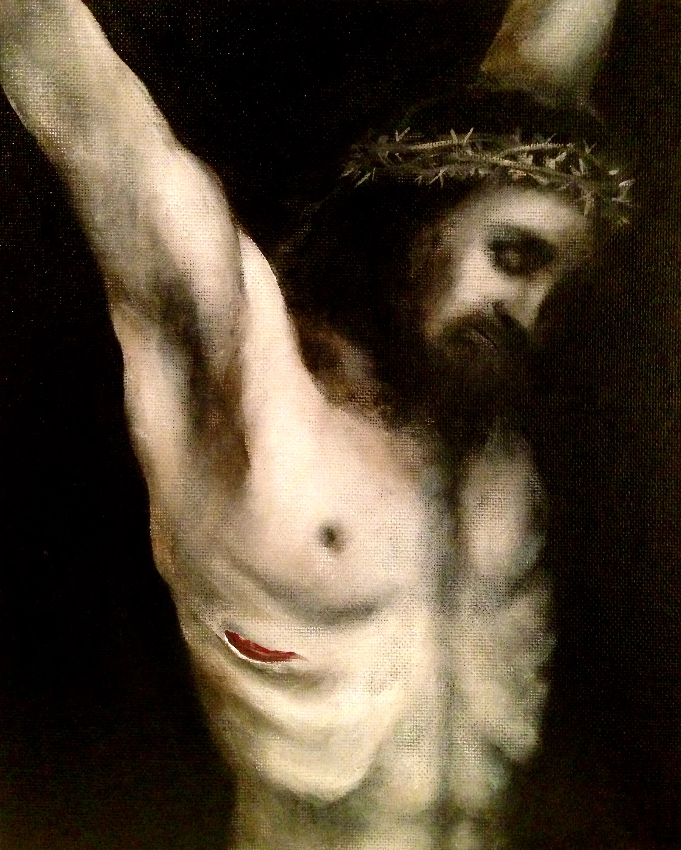 Inspired by Firenze, city of art. Mini Jesus,2016Acrylic, oil on canvas, 8"x10"